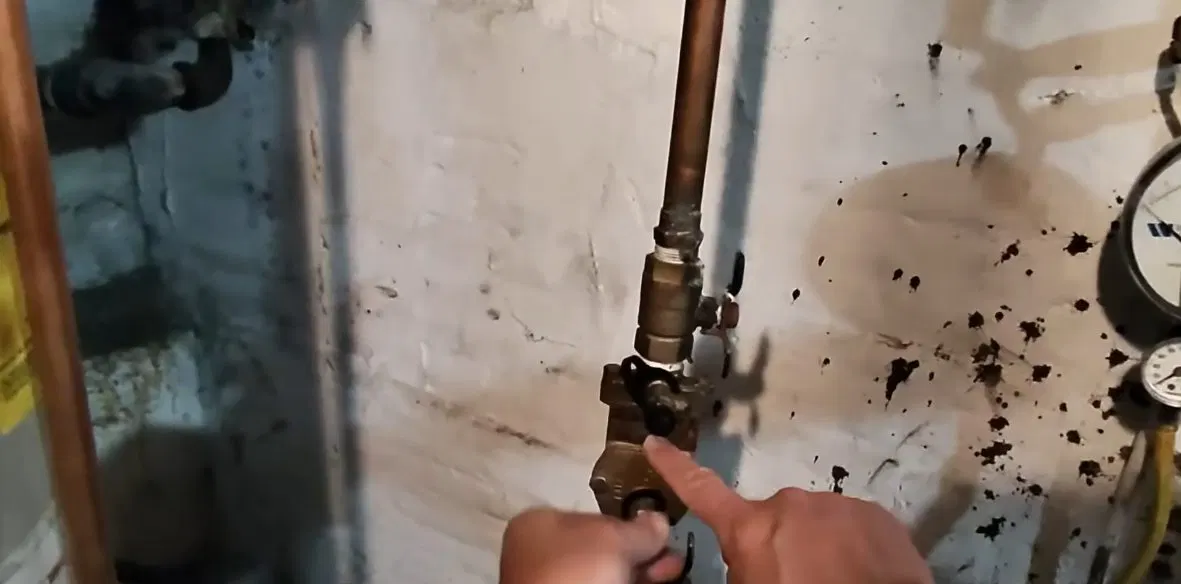 Backflow prevention testing showing test cocks