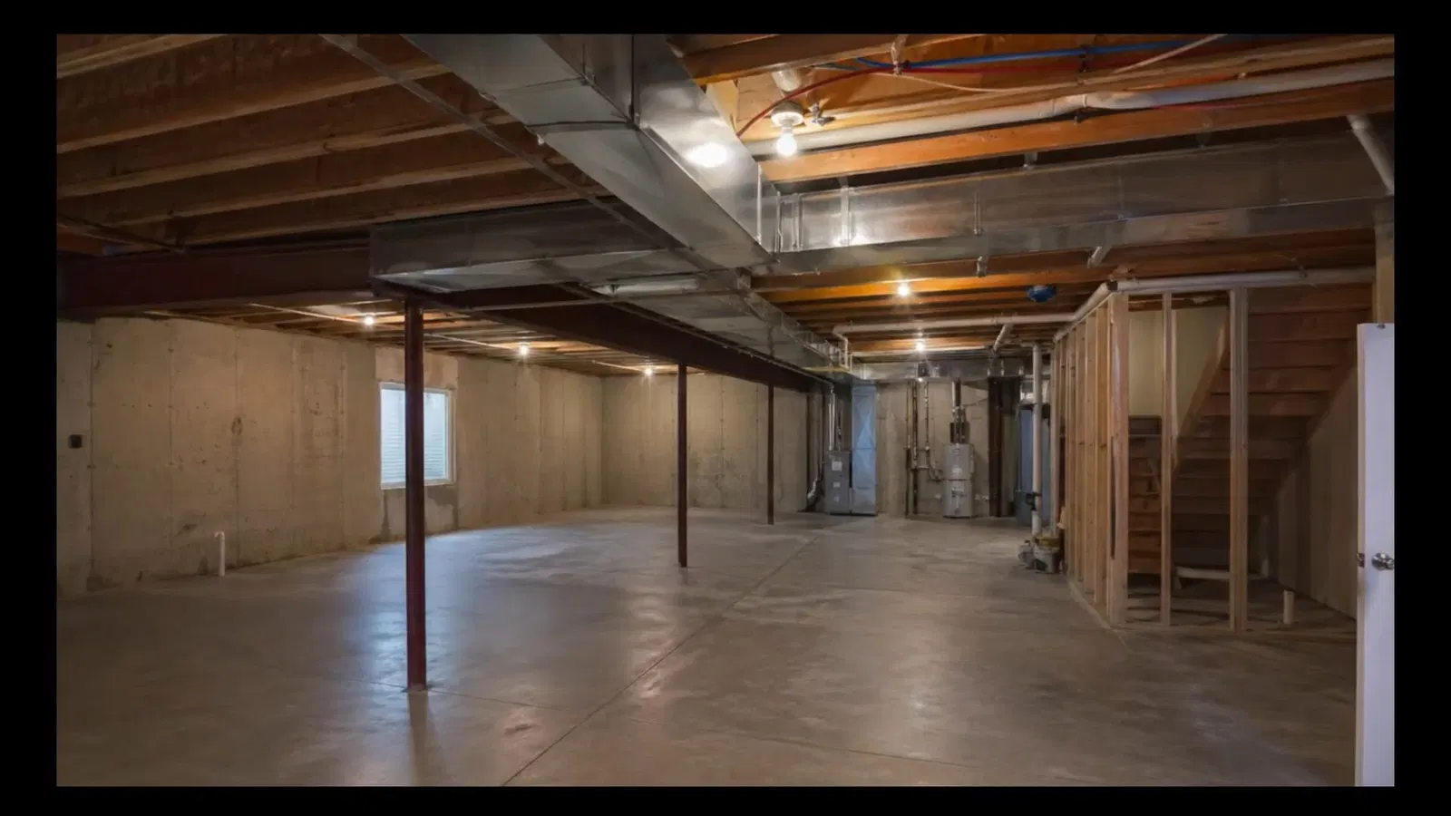 Piping overview during basement bathroom plumbing