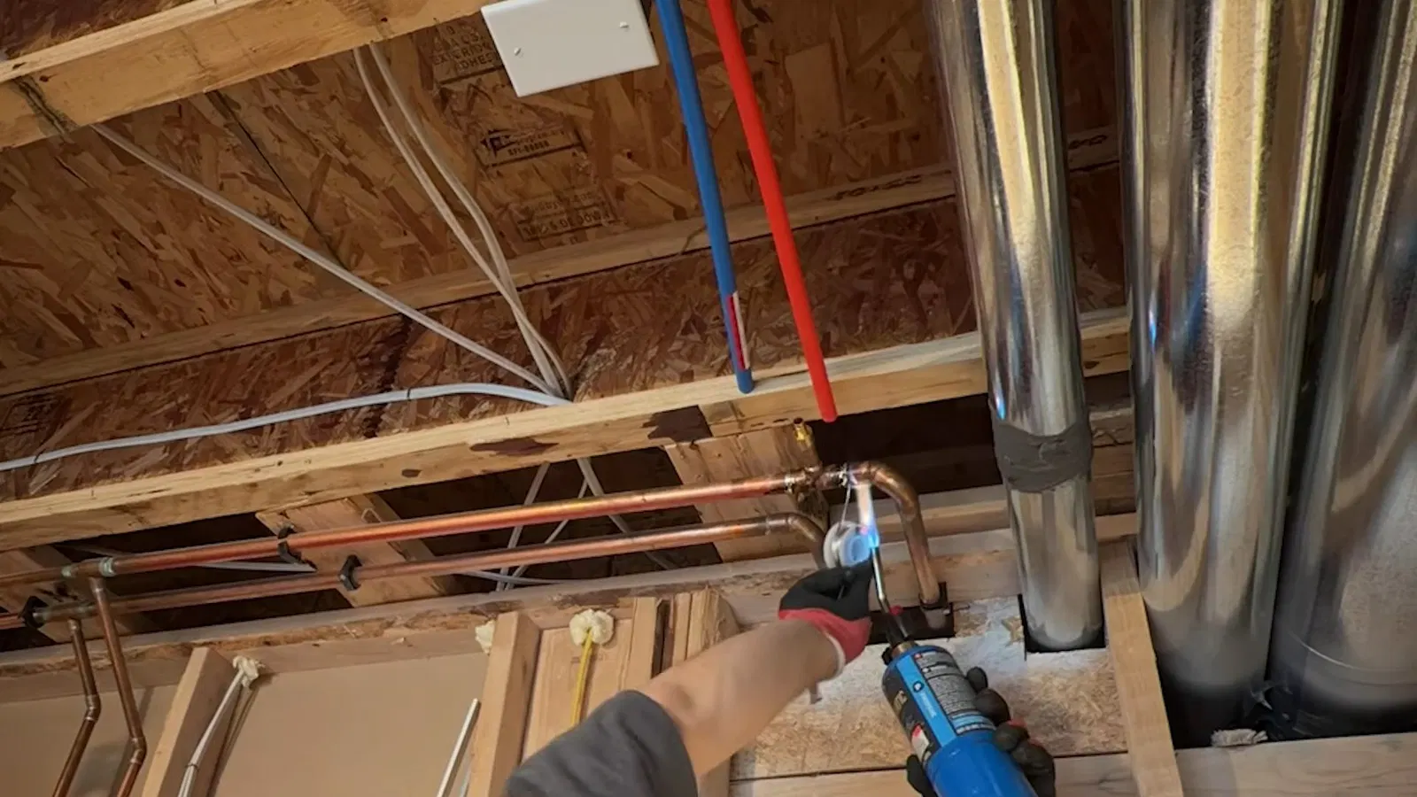 Cleanout fitting during basement utility sink plumbing