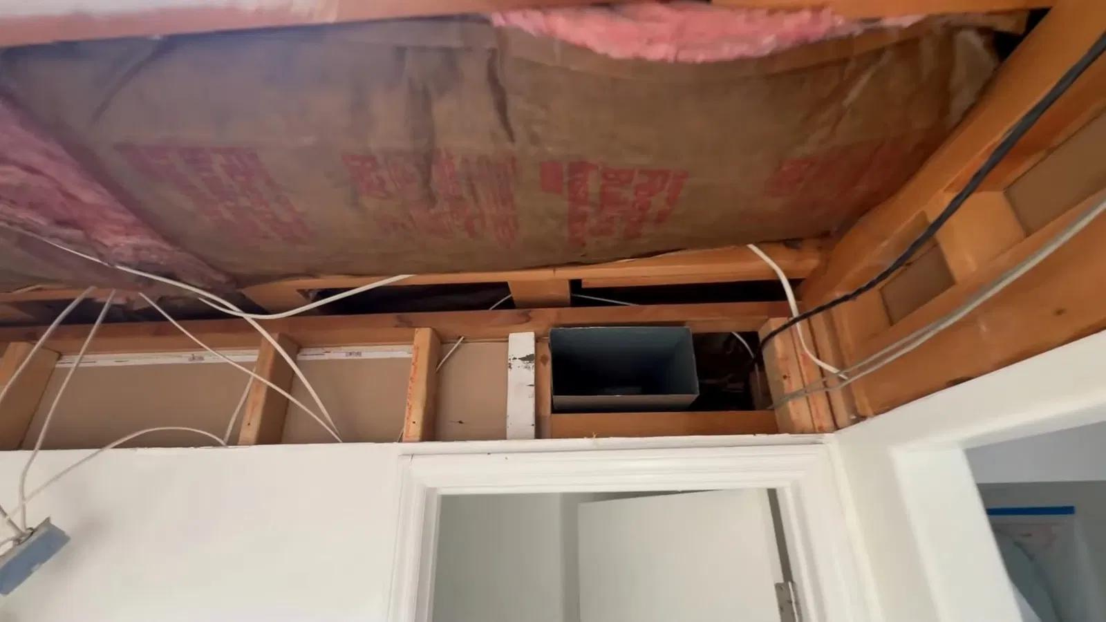 Wall piping used in bathroom plumbing remodel
