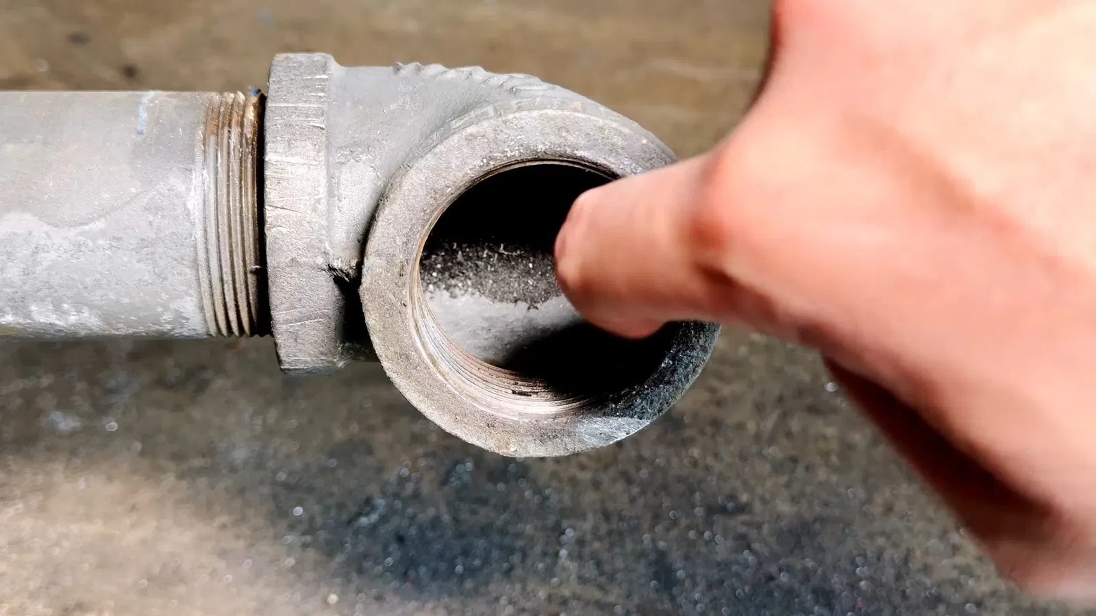 Cast Iron Cleanout Repair Interior Pipe Scaling Plumbing service view of interior pipe scaling in cast iron cleanout repair