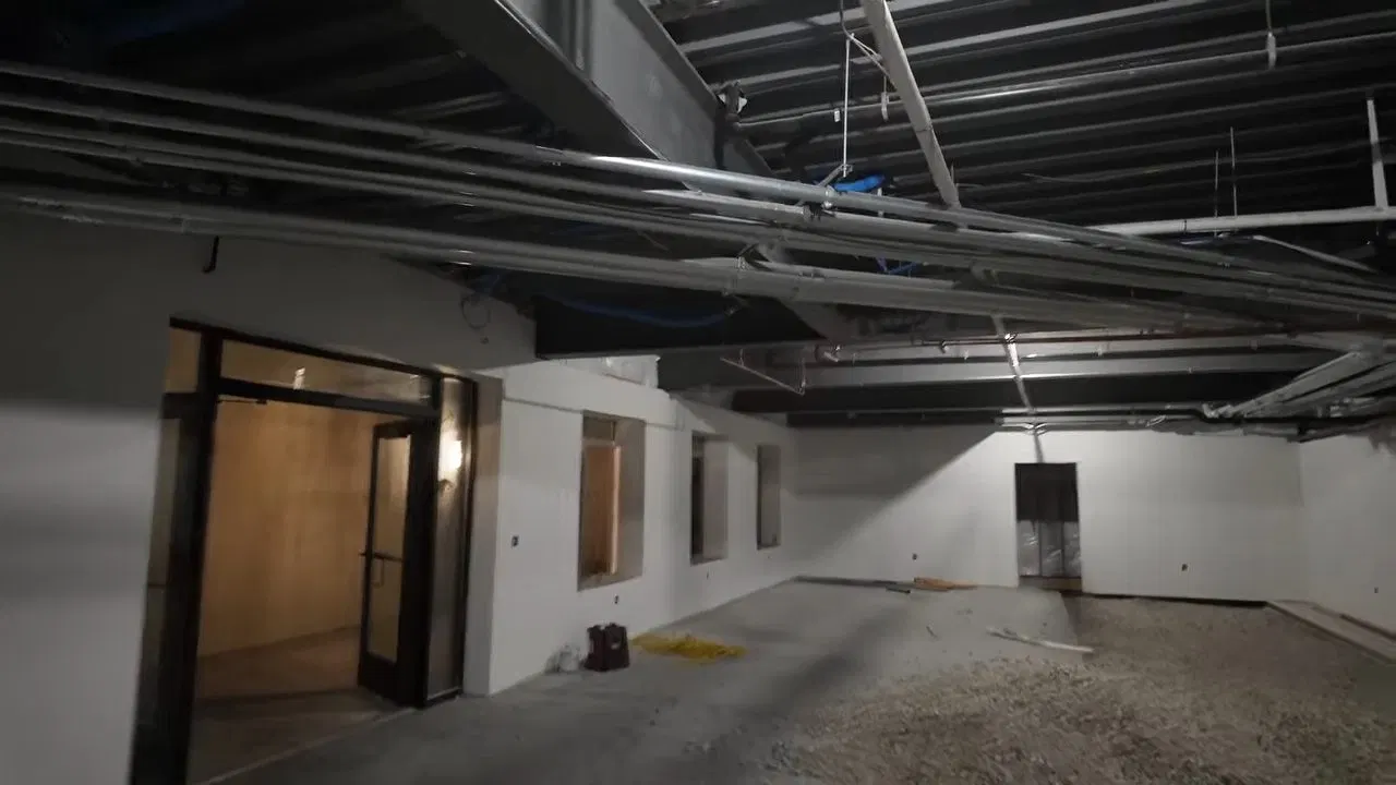 Close view of rough in overview for commercial plumbing rough in