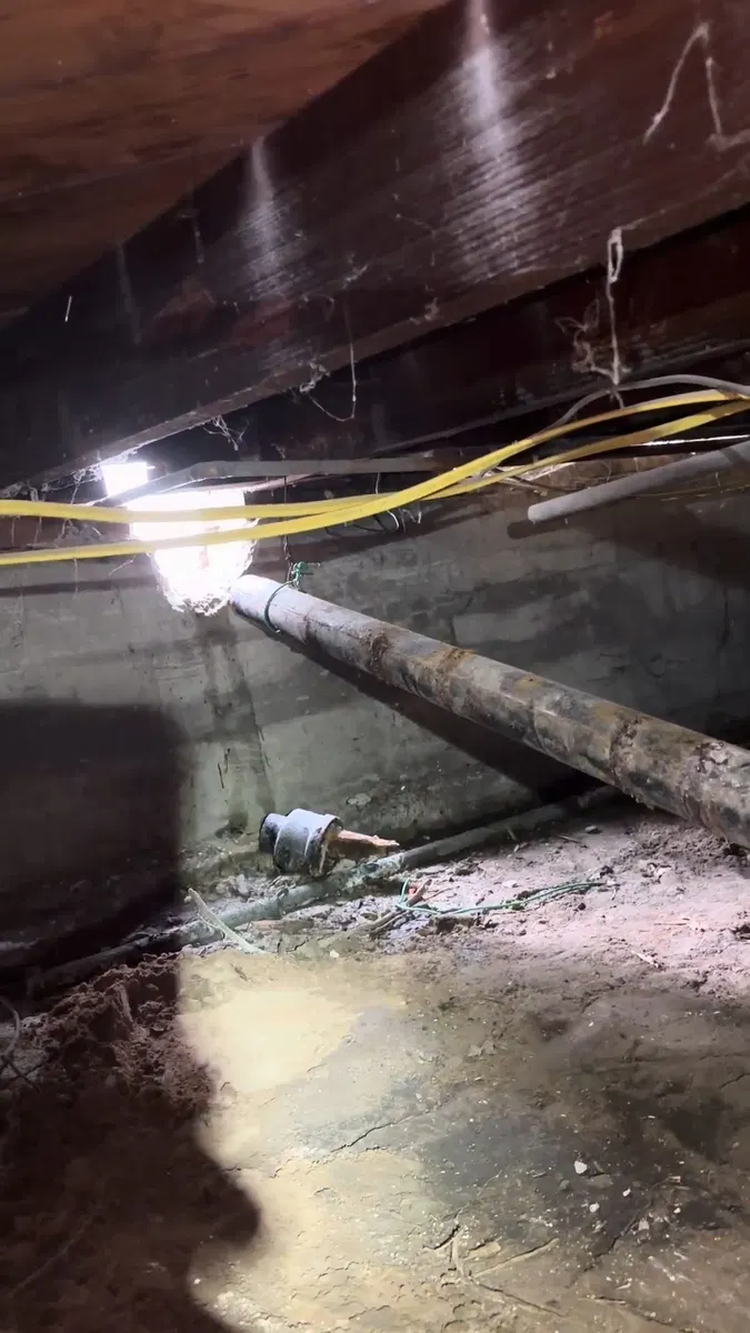 Crawl Space Sewer Piping Plumbing Overview Plumbing overview during crawl space sewer piping