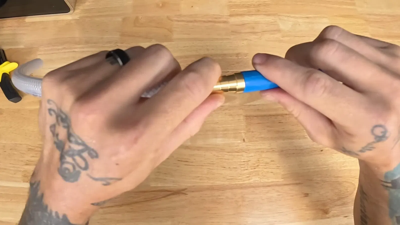 Flexible water line repair with focus on pipe access