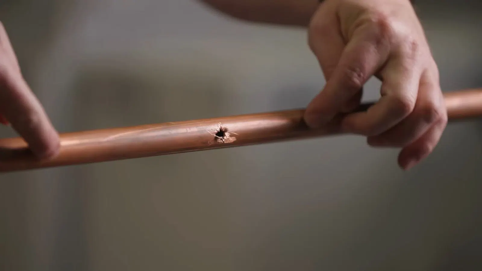 Exposed piping during frozen pipe repair