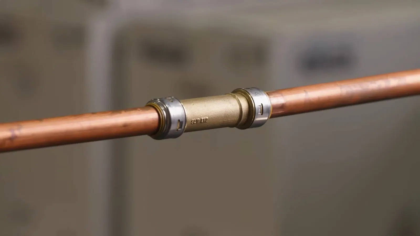 Frozen pipe repair showing service work area
