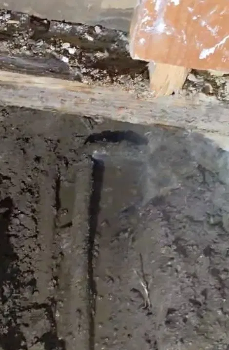 Close view of pipe connection check for plumbing leak detection