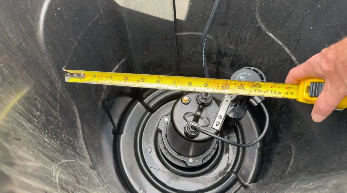 Discharge pipe during sump pump installation