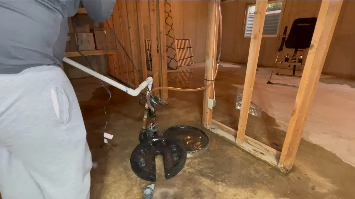 Sump basin used in sump pump troubleshooting