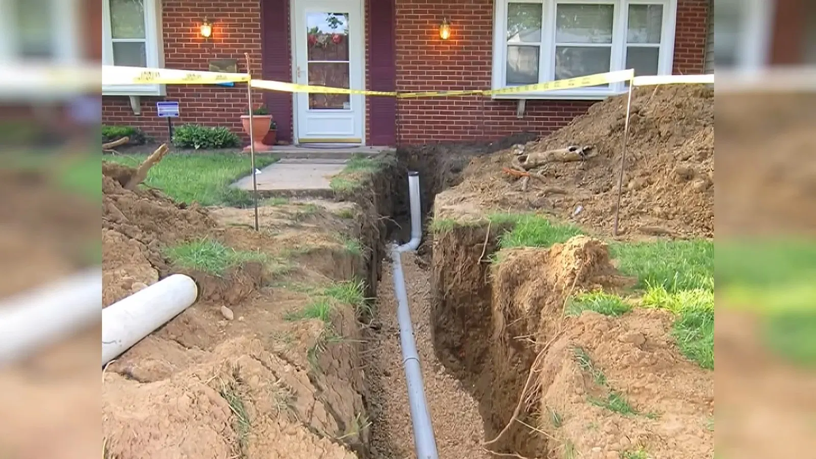 Trenchless Pipe Lining Process Access Point Access point used in trenchless pipe lining process