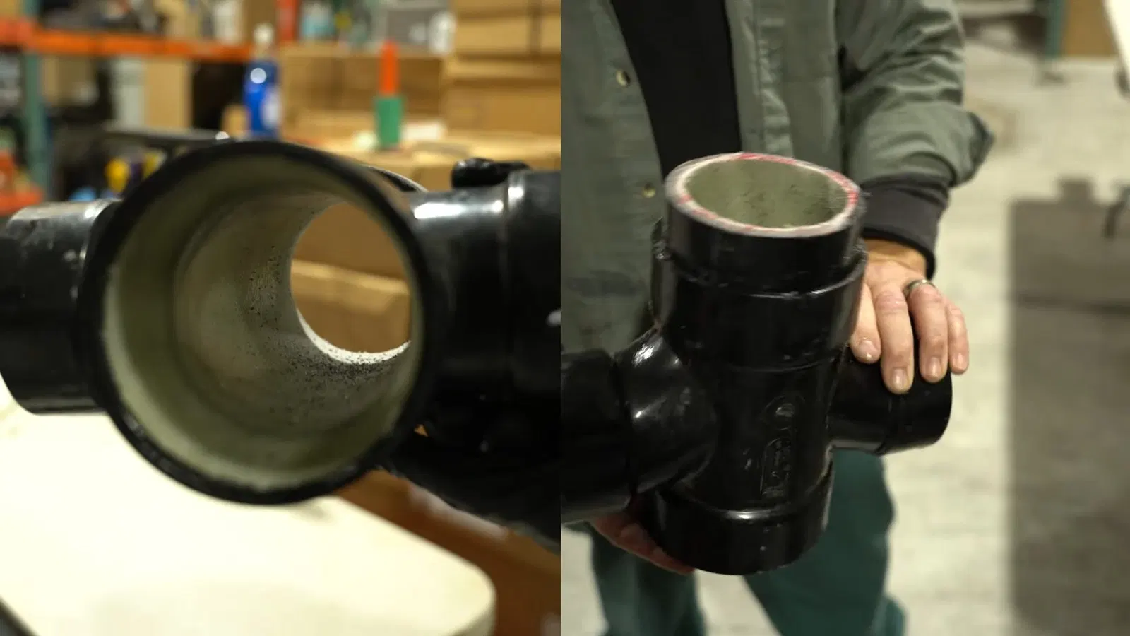 Trenchless sewer repair process showing inversion setup