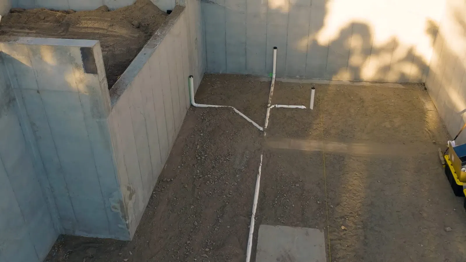 Piping overview used in under slab plumbing layout