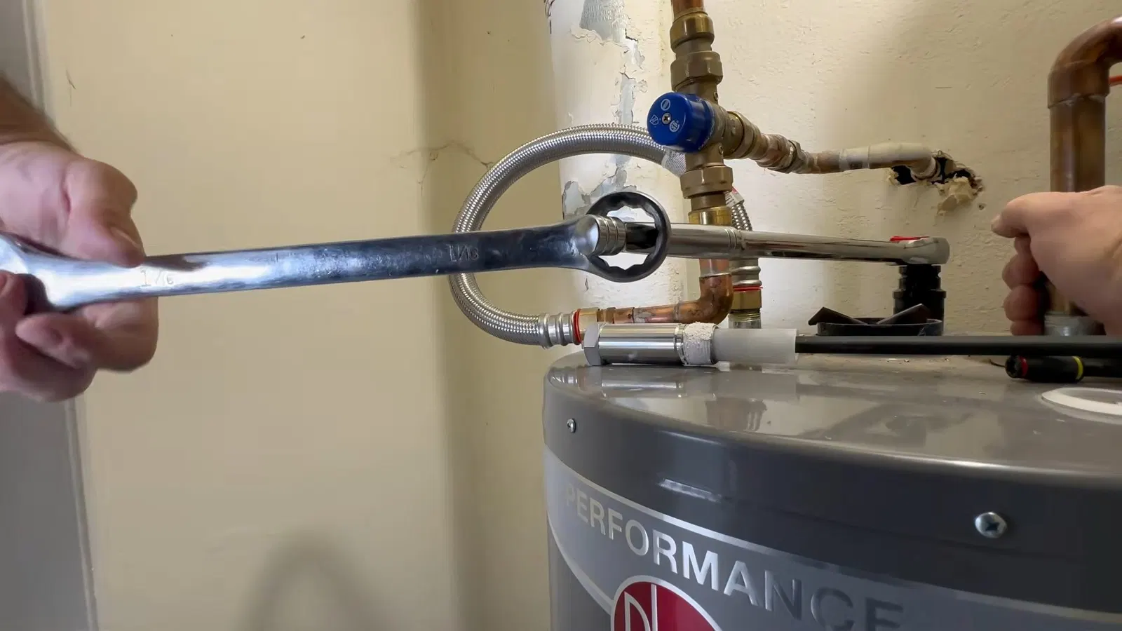Water Heater Anode Rod Gas Control Area Water heater anode rod showing gas control area