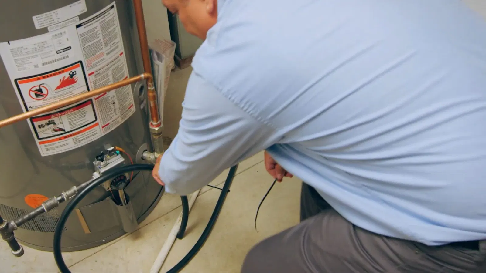 Water softener installation showing completed installation