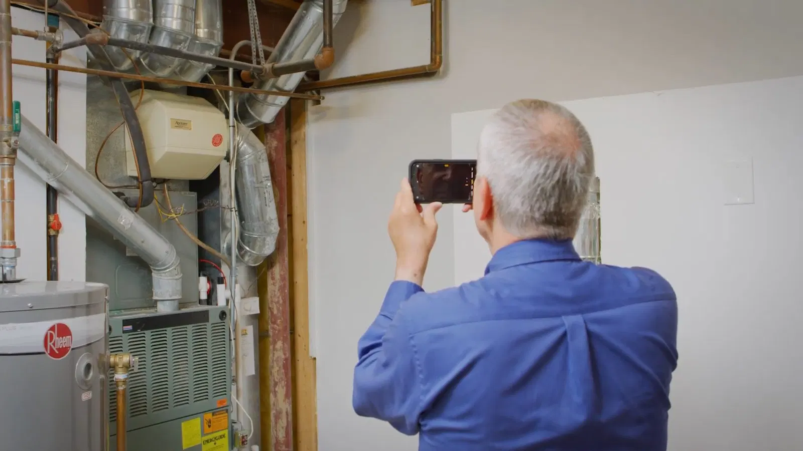 Service access panel during water softener installation